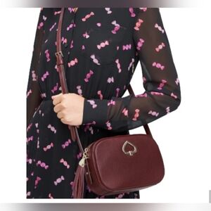 Kate Spade Kourtney Camera Bag Pebbled Leather Crossbody Gold Hardware